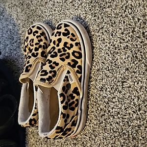 Leopard slip on vans